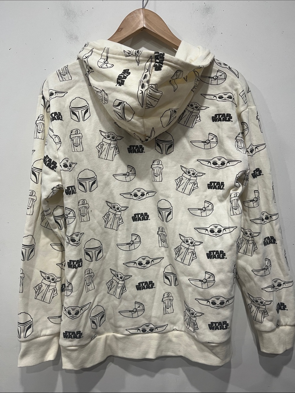 Star Wars Sweatshirt Hoodie Fleece in cream brown Unisex size S - Picture 4 of 10